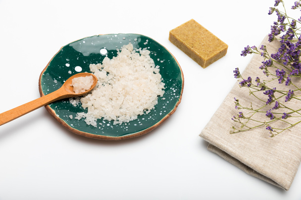 Homemade soap with dried lavender - Zdjęcie, obraz