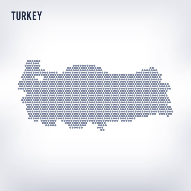 Vector hexagon map of Turkey on a gray background - Vector, Image