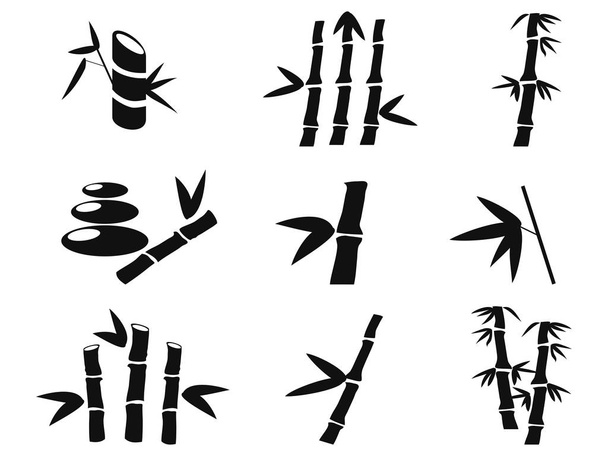 black bamboo icons - Vektor, kép