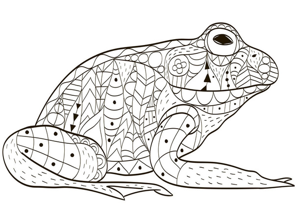 Froggy wektor kolorowanka dla dorosłych - Wektor, obraz
