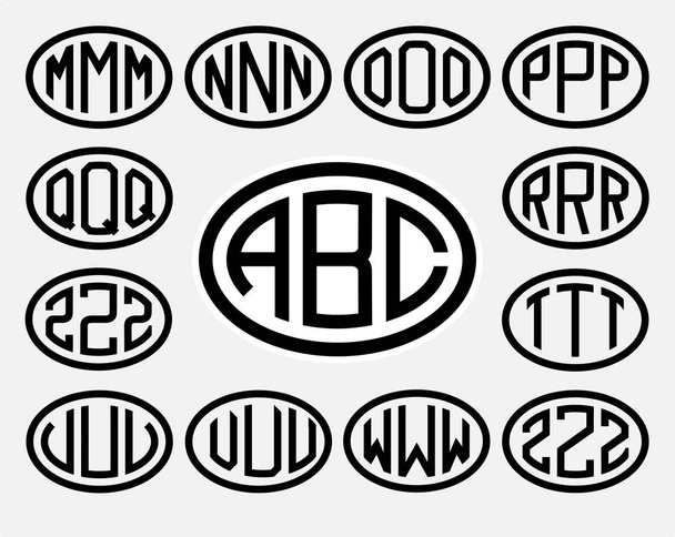 capital letters inscribed in a oval.  - Vector, Image