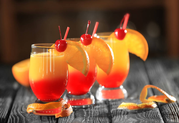 Tequila sunrise cocktails  - Photo, Image