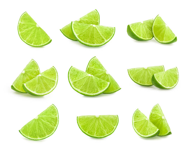 lime slices isolated on white background - Photo, Image