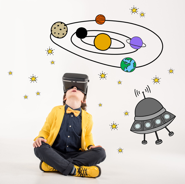 boy dreaming about space traveling  - Photo, Image