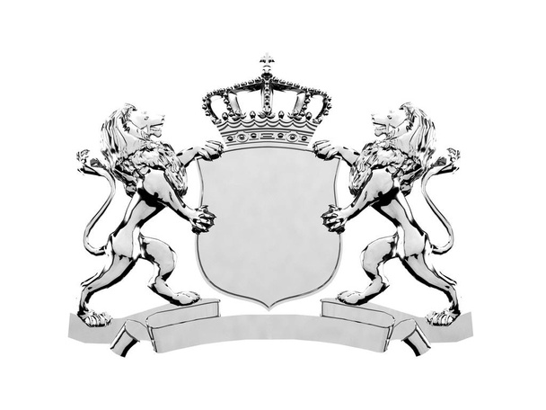 Silver lion crest banner - Photo, Image