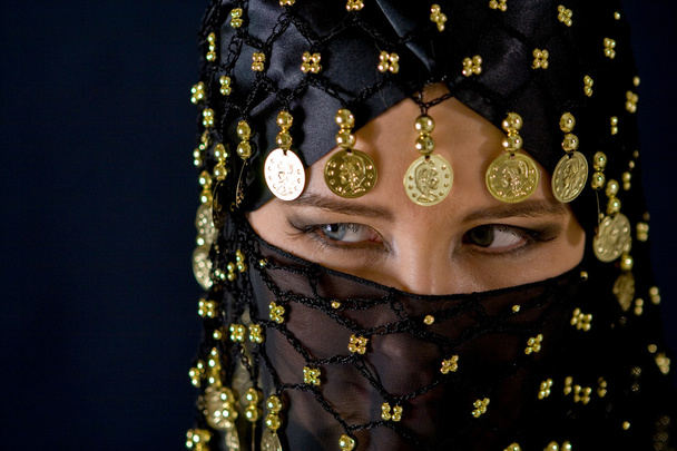 Woman in black veil - Foto, Imagem