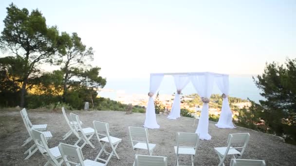 Wedding ceremony on the lookout over Split, on a mountain in Cro - Footage, Video