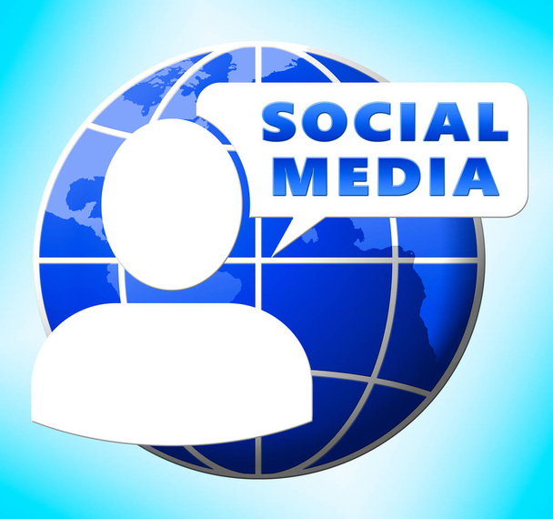 Sociale Media vertegenwoordigt Online Posts 3d illustratie - Foto, afbeelding