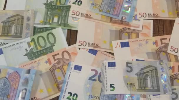 Banknoty euro z Unii Europejskiej - Materiał filmowy, wideo