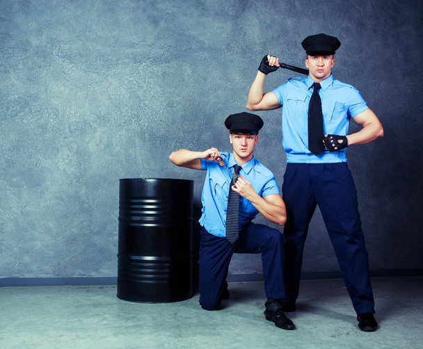 striptease dancers policemen   - Zdjęcie, obraz