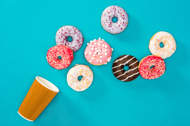 Several donuts with various glaze  - Valokuva, kuva