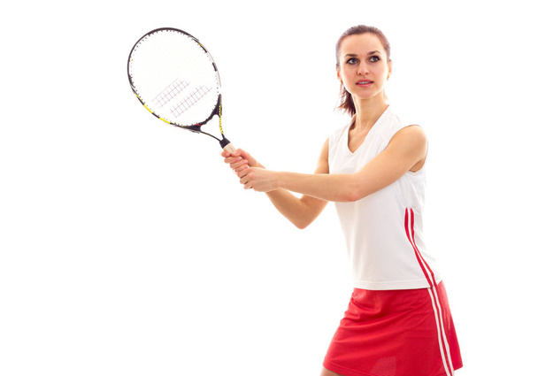 žena s tenisová raketa - Fotografie, Obrázek