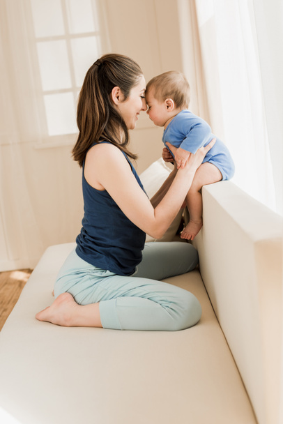 Mother with baby boy at home - Photo, Image