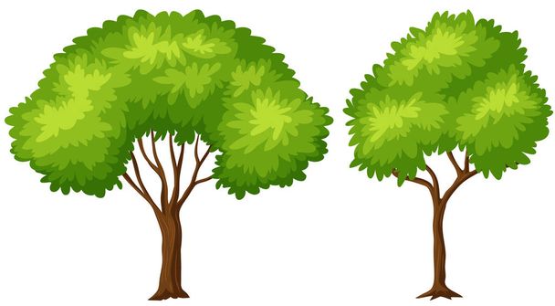 Δύο μεγέθη πράσινο δέντρο - Διάνυσμα, εικόνα