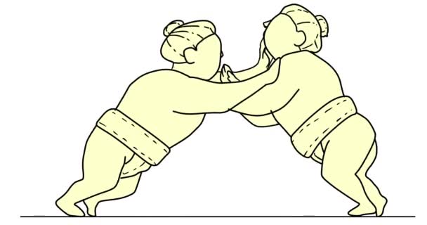 Luchador de rikishi Sumo lucha 2d animación - Imágenes, Vídeo