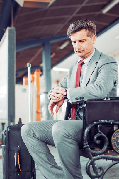 businessman in a train station. - Photo, Image