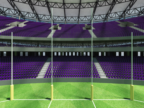 Beautiful modern round Australian rules football stadium with  purple chairs and VIP boxes for fifty thousand fans - Photo, Image