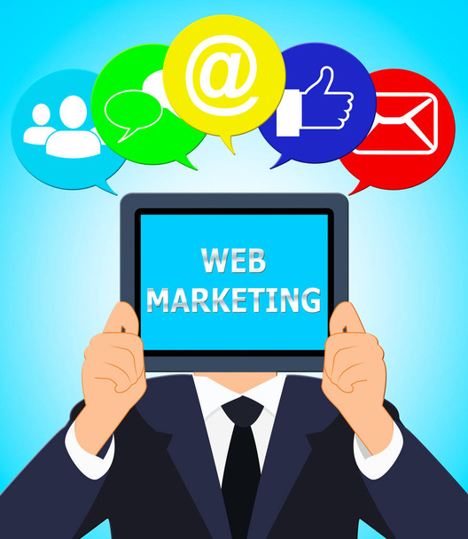 Marketing Web significa Red Sem 3d Ilustración
 - Foto, imagen