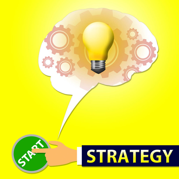 Strategie light zeigt Planung des Handels an 3D-Illustration - Foto, Bild
