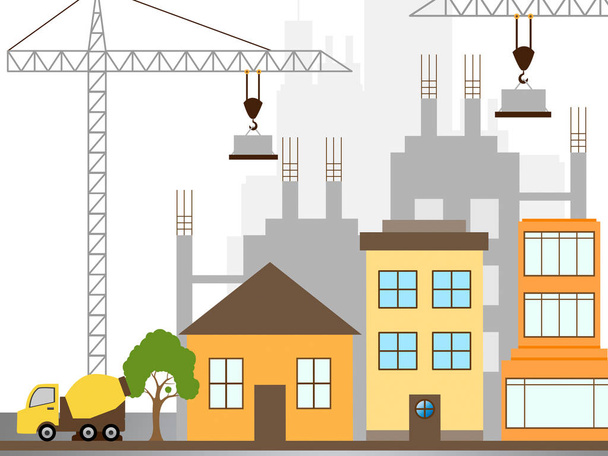 Construction d'appartements décrivant des condos de bâtiments Illustration 3d
 - Photo, image