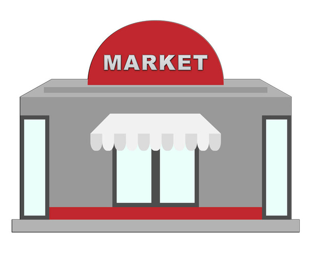 Рыночные магазины показывают продуктовые магазины 3d иллюстрации
 - Фото, изображение