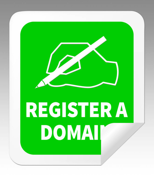 Register A Domain duidt op Sign Up 3d illustratie - Foto, afbeelding