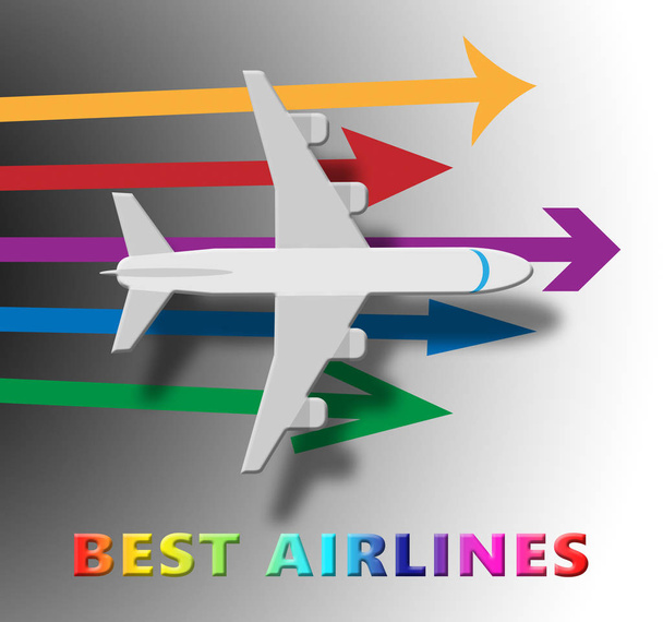 Οι καλύτερες αεροπορικές εταιρείες σημαίνει κορυφαία αεροπορική εταιρεία 3d απεικόνιση - Φωτογραφία, εικόνα