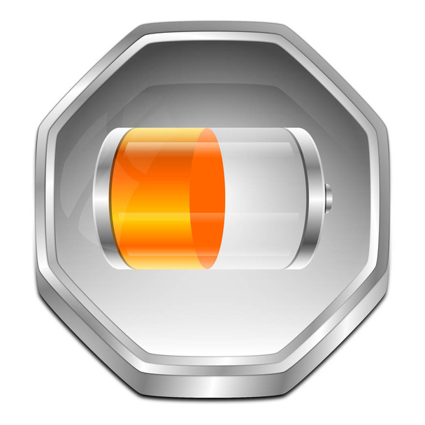 Кнопка батареи - 3D иллюстрация
 - Фото, изображение