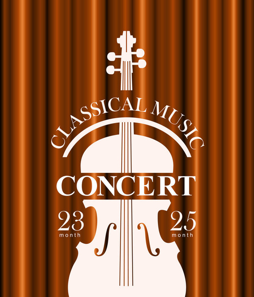 poster for concert of classical music with violin - Διάνυσμα, εικόνα