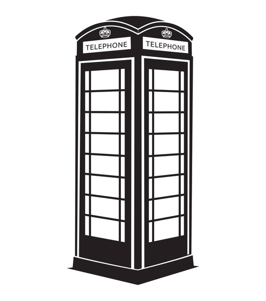 Phone booth on white - Διάνυσμα, εικόνα
