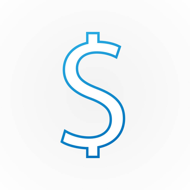 μπλε σύμβολο του δολαρίου - Διάνυσμα, εικόνα