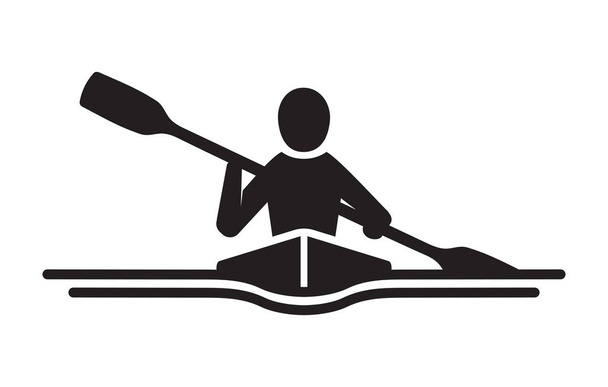 ower in a kayak - Vector, Image
