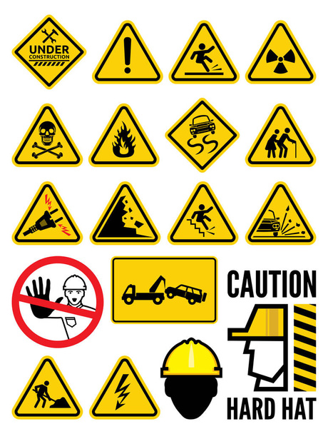 Conjunto de señales de advertencia
 - Vector, imagen