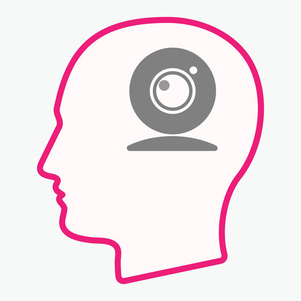 Isolated  head with a web cam - Vector, Image