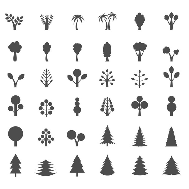 Set silhouette albero
 - Vettoriali, immagini