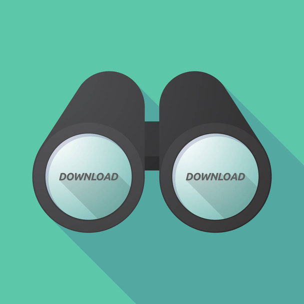 Long shadow binoculars with    the text DOWNLOAD - Vector, Image
