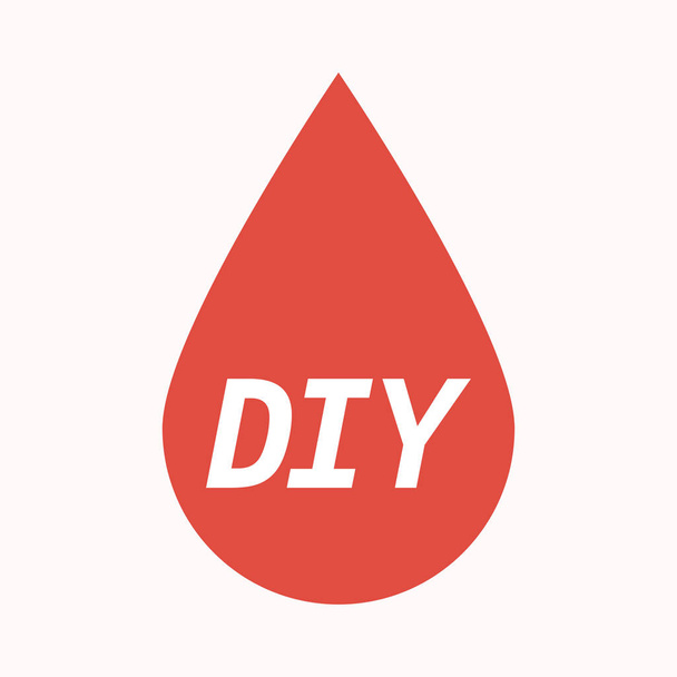 Geïsoleerde bloed drop met de tekst Diy - Vector, afbeelding