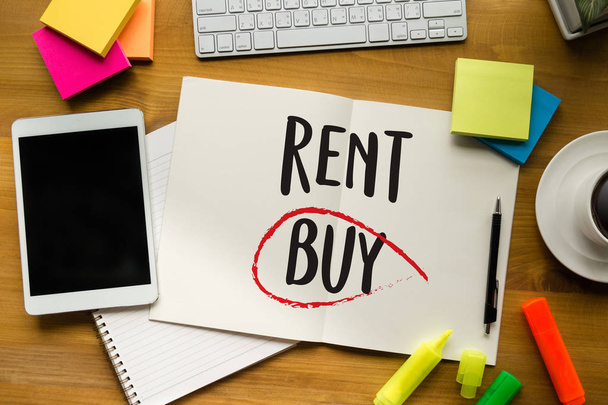 Buy not rent  concept. Choosing buying over renting - Φωτογραφία, εικόνα