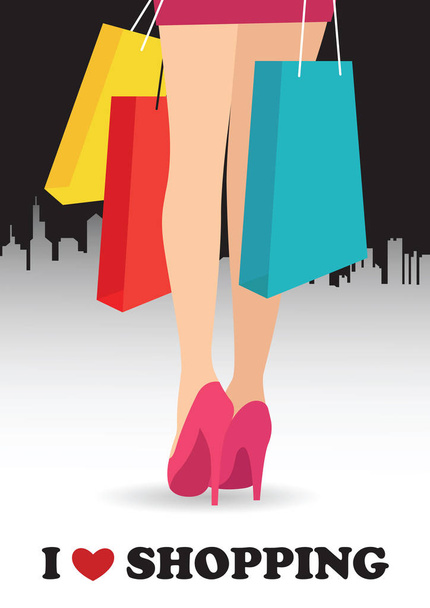 I love shopping vector illustration - ベクター画像