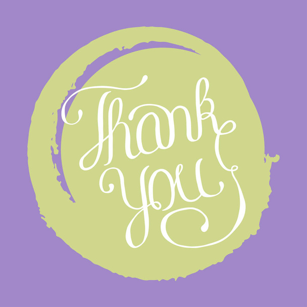 Hand lettering thank you on grunge brush background - ベクター画像