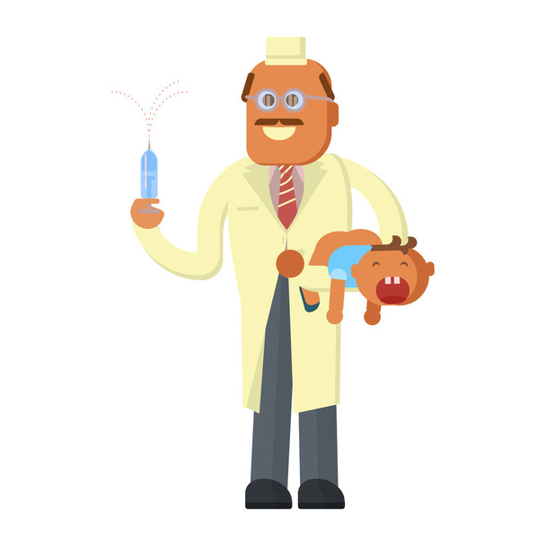 baby and Doctor - Vector, Image