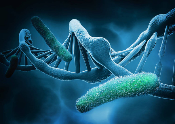 Структура ДНК і бактерії, абстрактний фон
 - Фото, зображення