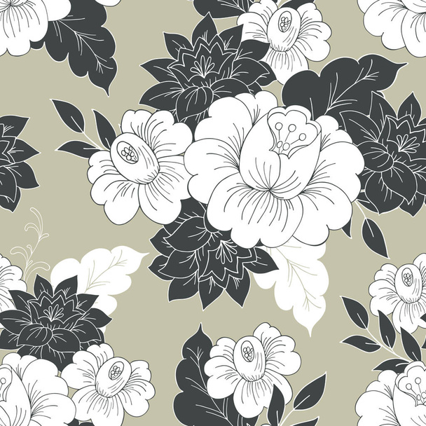Seamless vintage floral background - Vector, Image