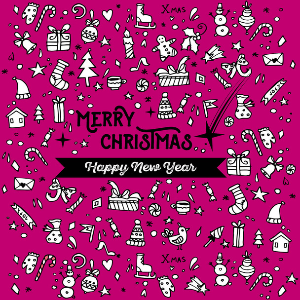 Doodle Christmas background - ベクター画像