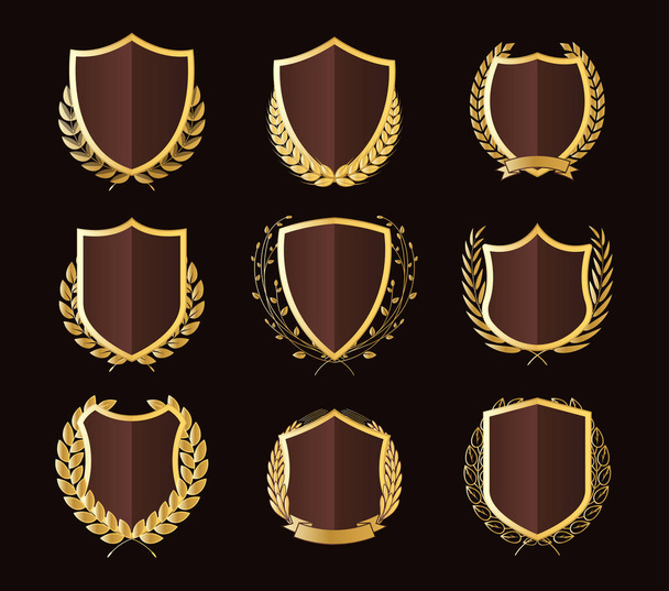 Insignes d'or de luxe Laurel Wreath Collection
 - Vecteur, image