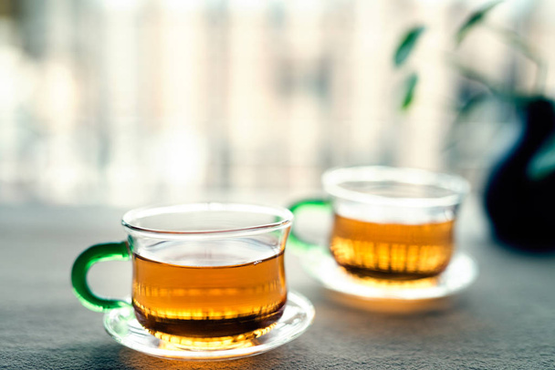 Chinese black tea in the balcony - Photo, image