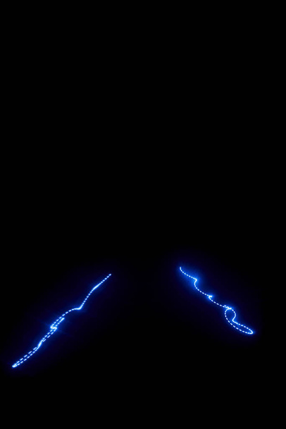 Laser beam blue on a black background  - Photo, image