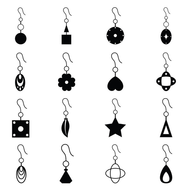 the earrings icon set - Vector, Image