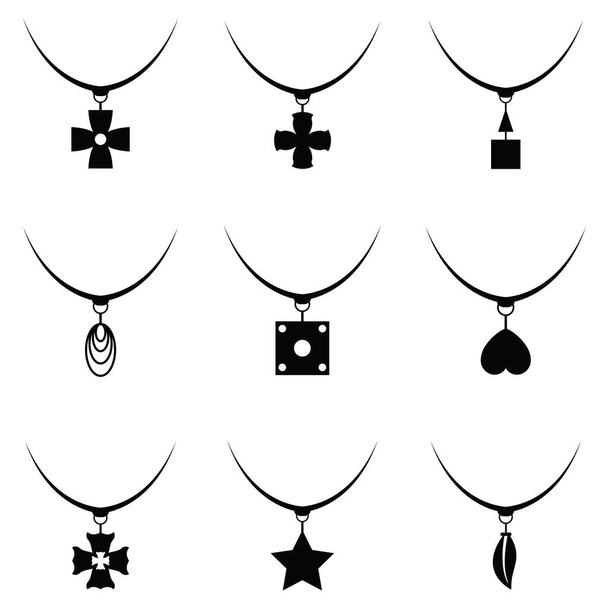 el icono del collar conjunto
 - Vector, imagen