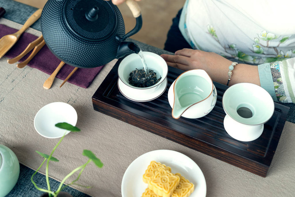 The Chinese tea ceremony indoors - Valokuva, kuva